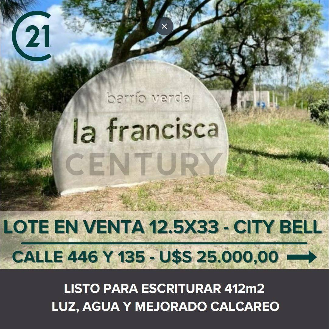 Lote en City Bell, Barrio abierto La Francisca 446 y 135 — foto 1